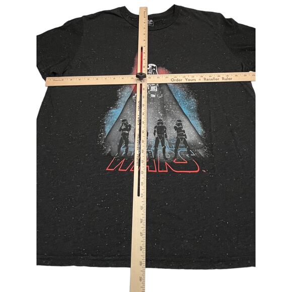Star Wars Darth Vader & Stormtroopers T-Shirt - Men’s 2X Black Speckled Tee - Picture 6 of 6